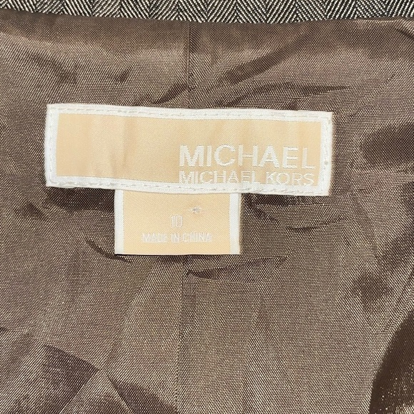 Michael Kors blazer gray brown women’s size 10 fall academia office neutral - Picture 3 of 8